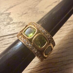 Vintage  PJM Gold and Green Gemstone Ring